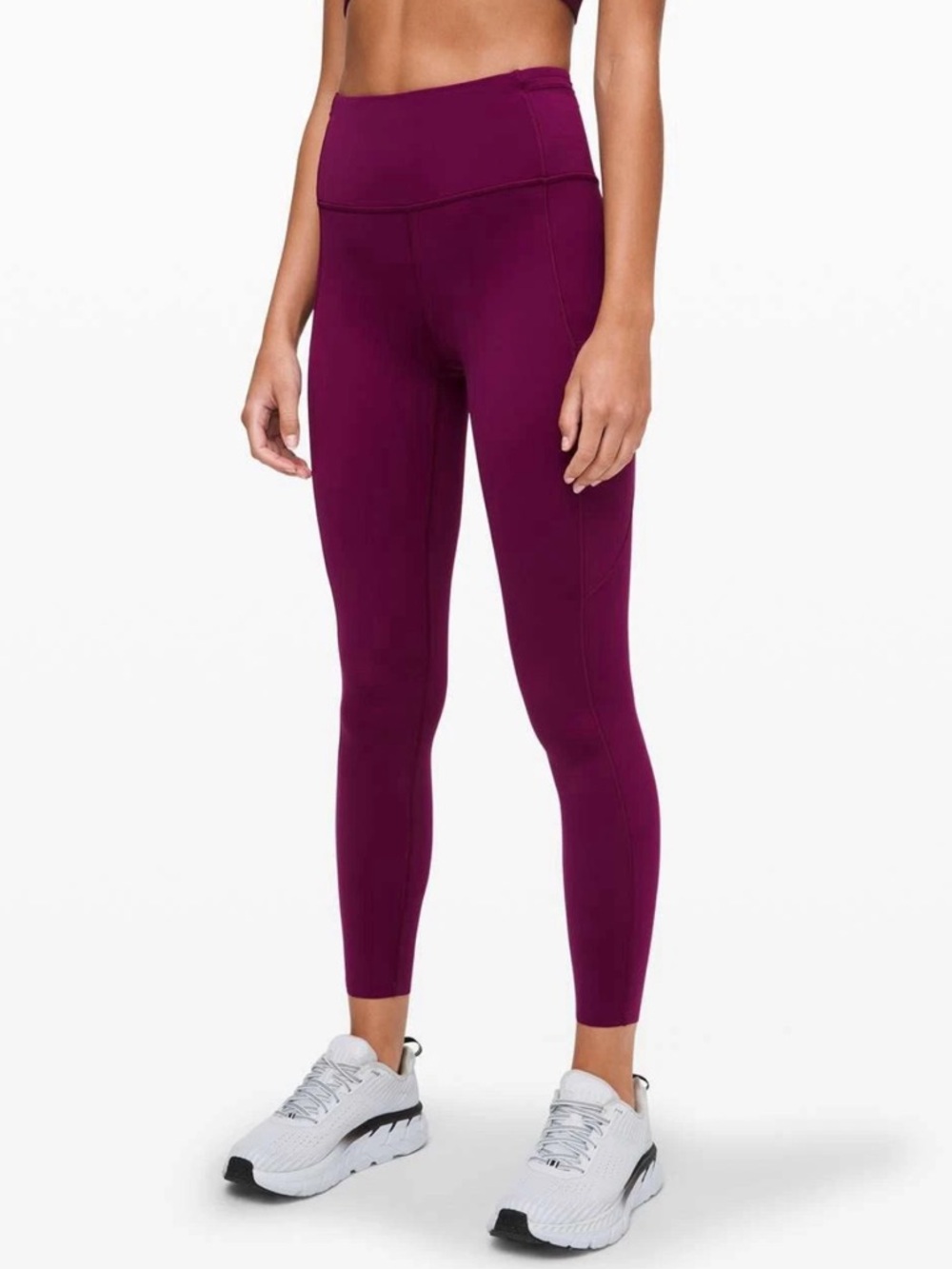 Lululemon Fast Free Tight II Legging 6 Nulux 25" Pockets Marvel Burgundy Running